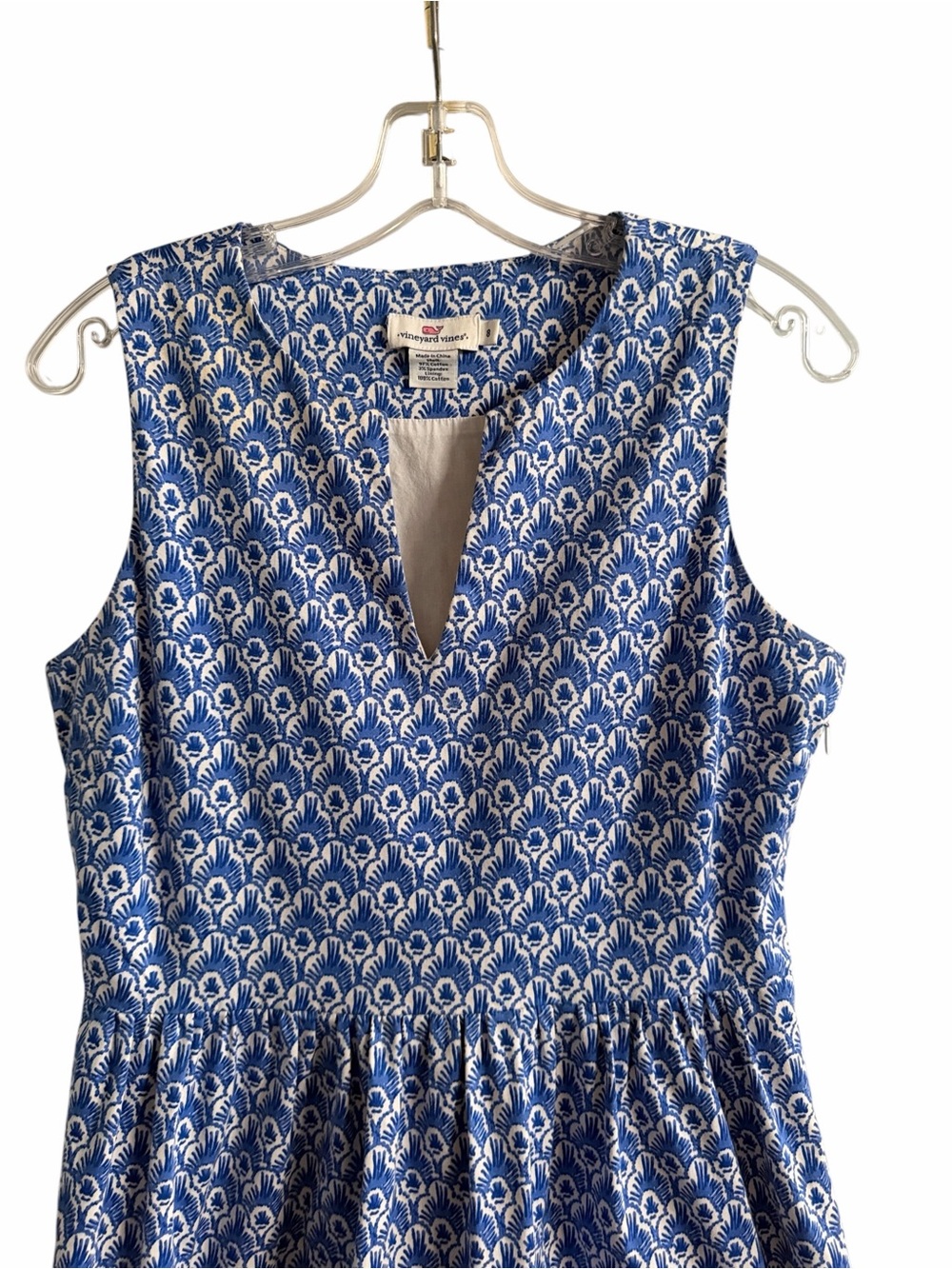 Vineyard Vines Blue and White Sleeveless Shift Dress Size 8 - Picture 2 of 8